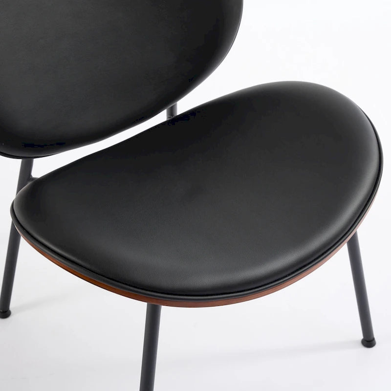 Mid-Century Modern Shell Chair Single Side Chair Tripod,Orange fabric Lounge Chair in Walnut Finish Comfortable Backrest