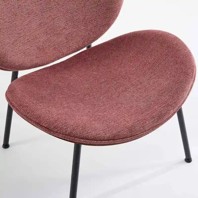Mid-Century Modern Shell Chair Single Side Chair Tripod,Orange fabric Lounge Chair in Walnut Finish Comfortable Backrest