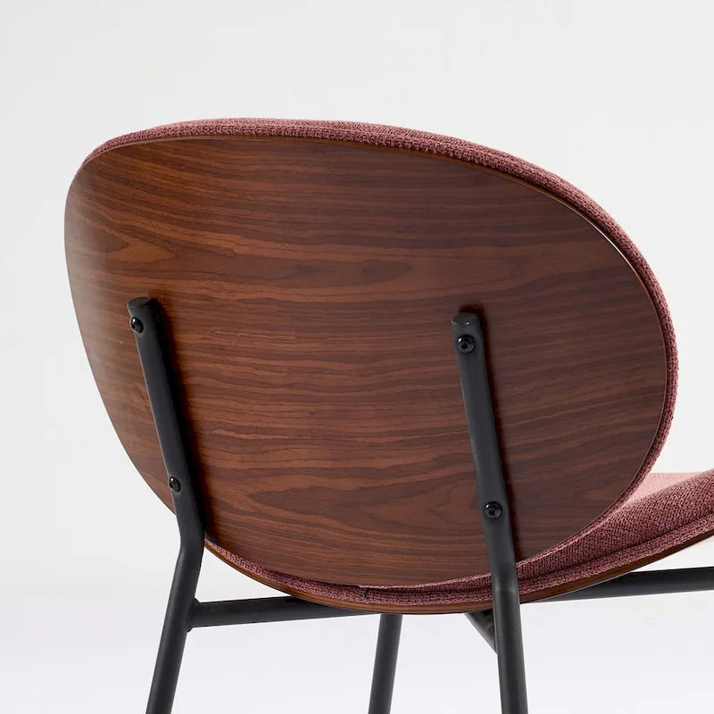 Mid-Century Modern Shell Chair Single Side Chair Tripod,Orange fabric Lounge Chair in Walnut Finish Comfortable Backrest