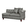 Reversible One Arm Loveseat Dark Coffee Breathable Leatherette Tufted 1Pc Couch Living Room Furniture