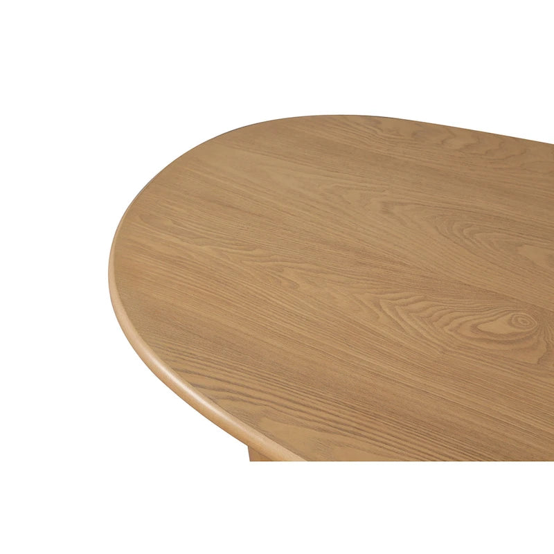 Modern Coffee Table Oval Coffee Table with 2 Vertical Thick Feet Rounded Edges, for Living Rooms Antique Black