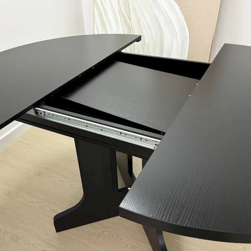 Dining Table for Farmhouse Kitchen with Expandable Oval Table Top