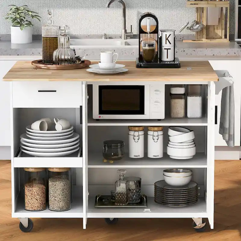 Kitchen Island With Foldable Counter Top(no include stool)