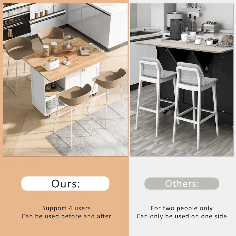 Kitchen Island With Foldable Counter Top(no include stool)