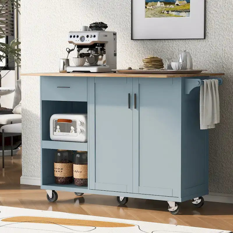 Kitchen Island With Foldable Counter Top(no include stool)
