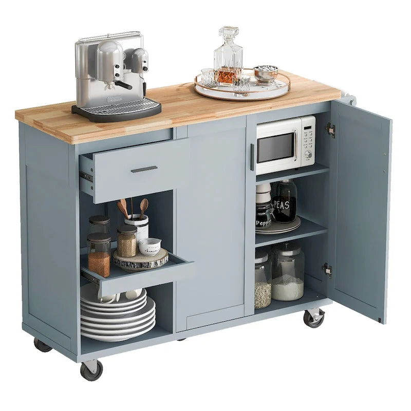Kitchen Island With Foldable Counter Top(no include stool)