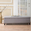 Fabric Storage Ottoman Bench by