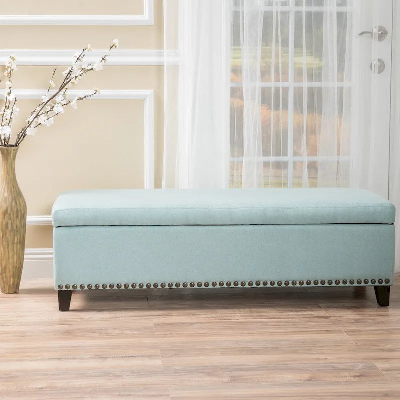 Fabric Storage Ottoman Bench by