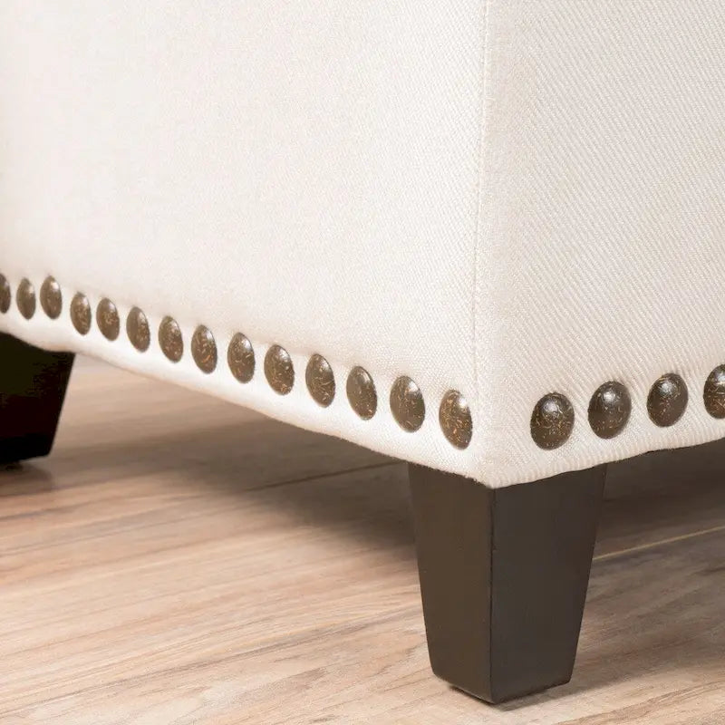 Fabric Storage Ottoman Bench by