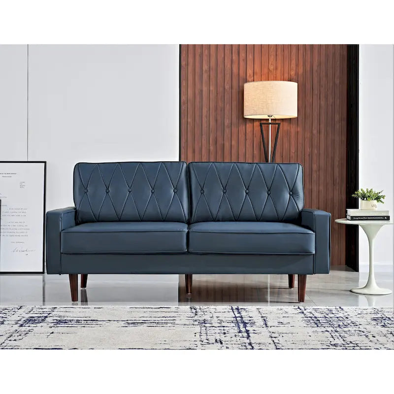 69.3 Faux Leather Cushion Back Sofa