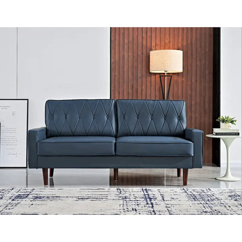69.3 Faux Leather Cushion Back Sofa