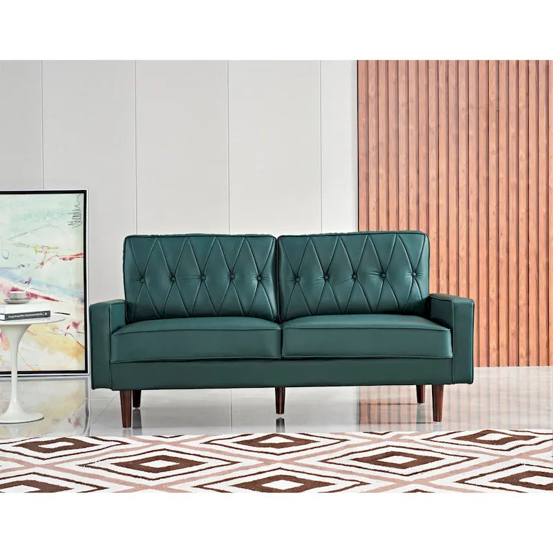 69.3 Faux Leather Cushion Back Sofa