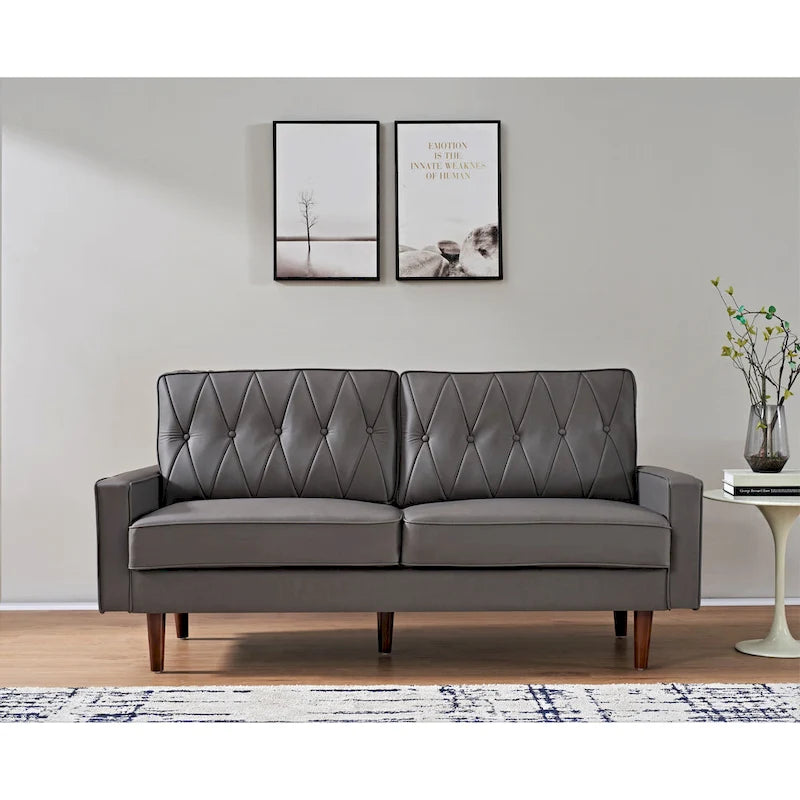 69.3 Faux Leather Cushion Back Sofa