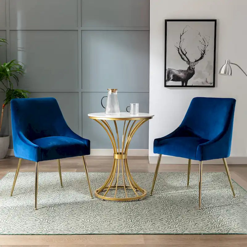 Contemporary Velvet Upholstered Accent Chair (Set of 2)