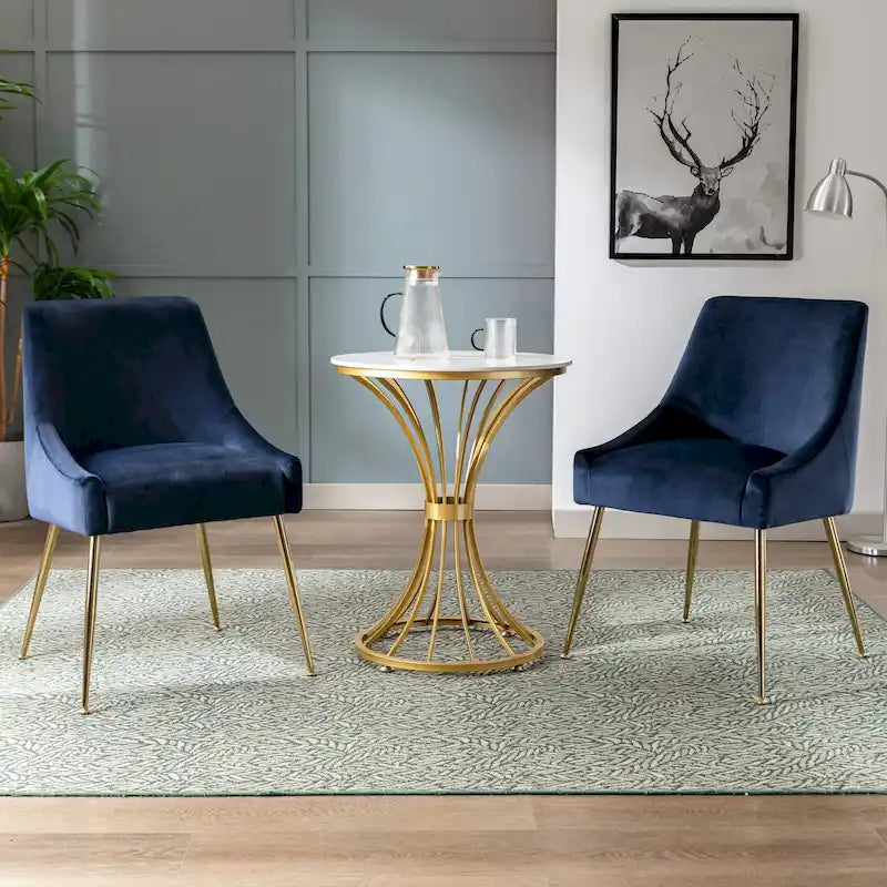 Contemporary Velvet Upholstered Accent Chair (Set of 2)