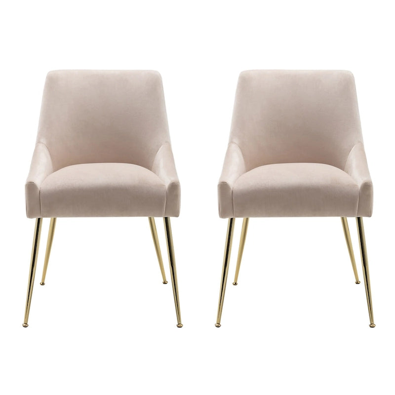 Contemporary Velvet Upholstered Accent Chair (Set of 2)