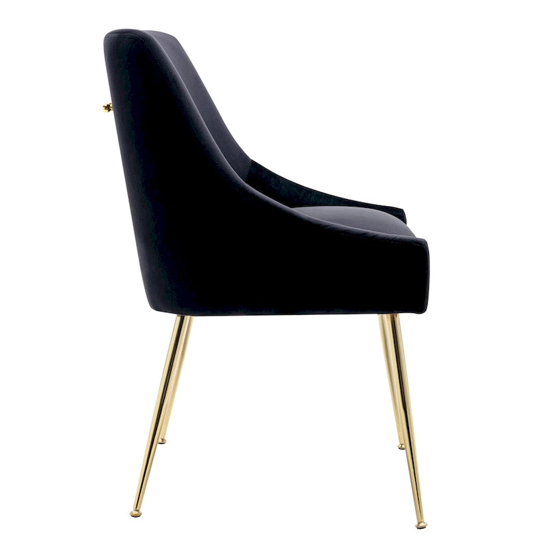 Contemporary Velvet Upholstered Accent Chair (Set of 2)