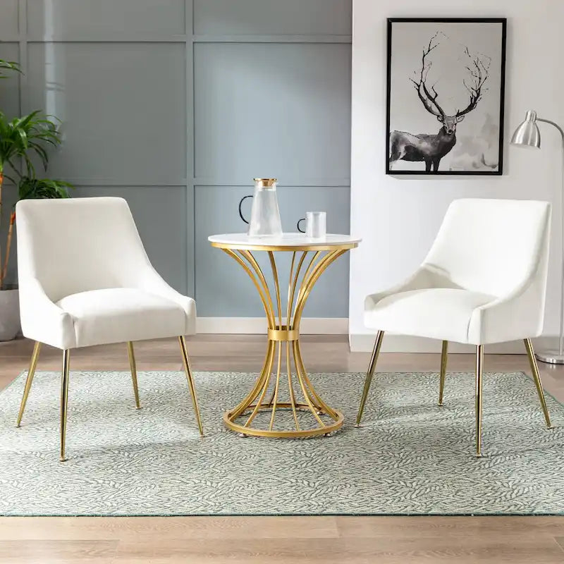 Contemporary Velvet Upholstered Accent Chair (Set of 2)