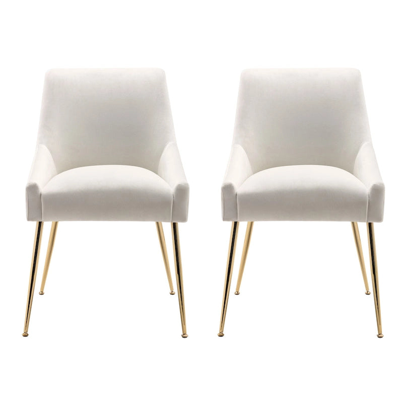 Contemporary Velvet Upholstered Accent Chair (Set of 2)