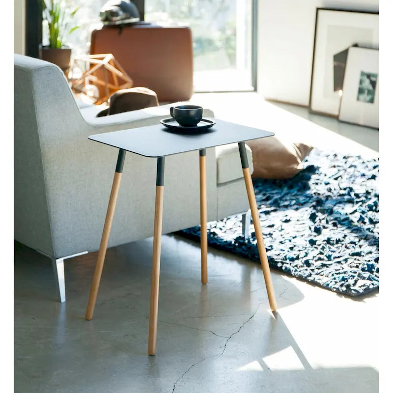 Side Table, Steel, Holds 22 lbs, Minimal Assembly - L 11.81 x W 17.72 x H 19.69 inches