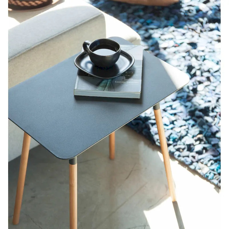 Side Table, Steel, Holds 22 lbs, Minimal Assembly - L 11.81 x W 17.72 x H 19.69 inches
