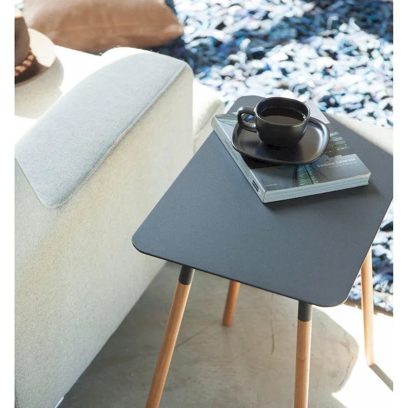 Side Table, Steel, Holds 22 lbs, Minimal Assembly - L 11.81 x W 17.72 x H 19.69 inches