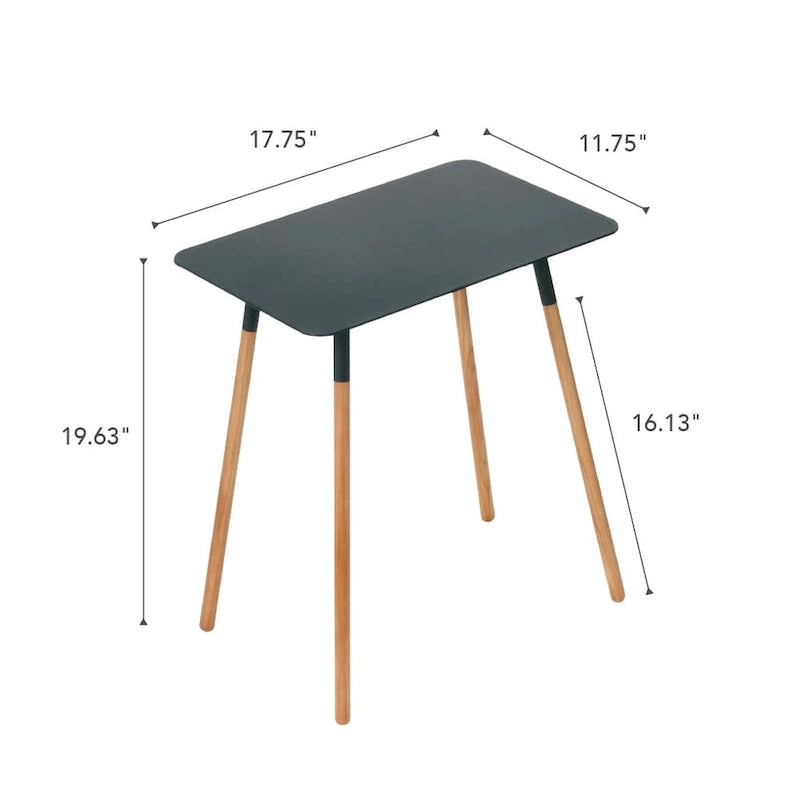 Side Table, Steel, Holds 22 lbs, Minimal Assembly - L 11.81 x W 17.72 x H 19.69 inches