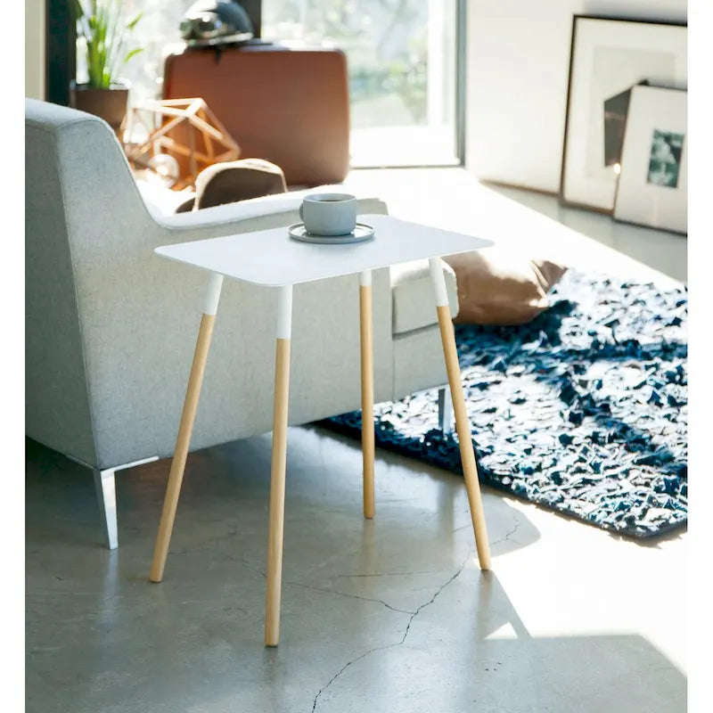 Side Table, Steel, Holds 22 lbs, Minimal Assembly - L 11.81 x W 17.72 x H 19.69 inches