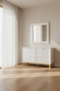 Modern White Wood 6-Drawer Dresser