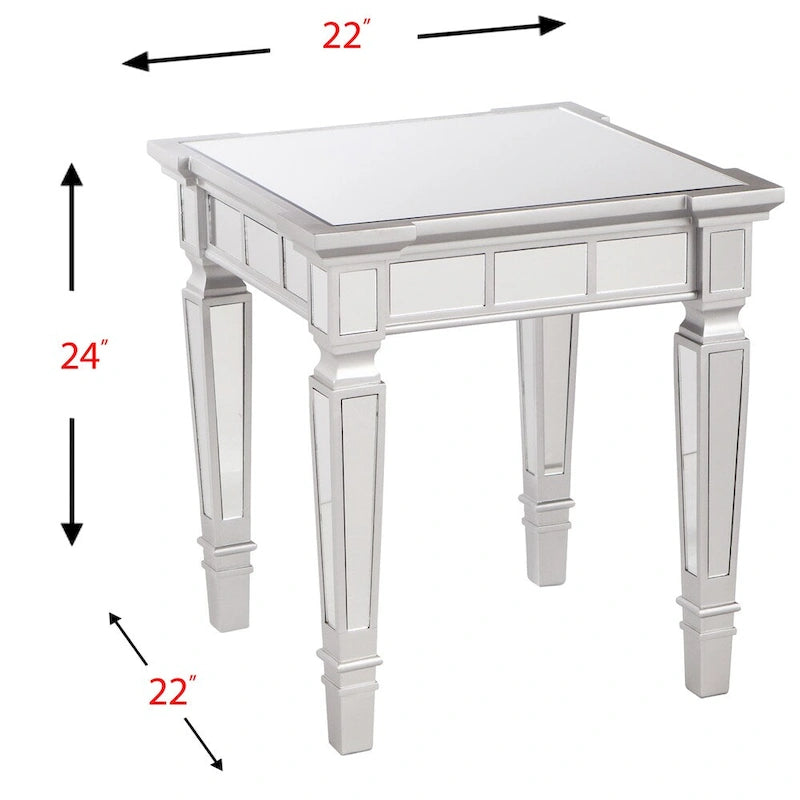 Mirrored Square Side Table