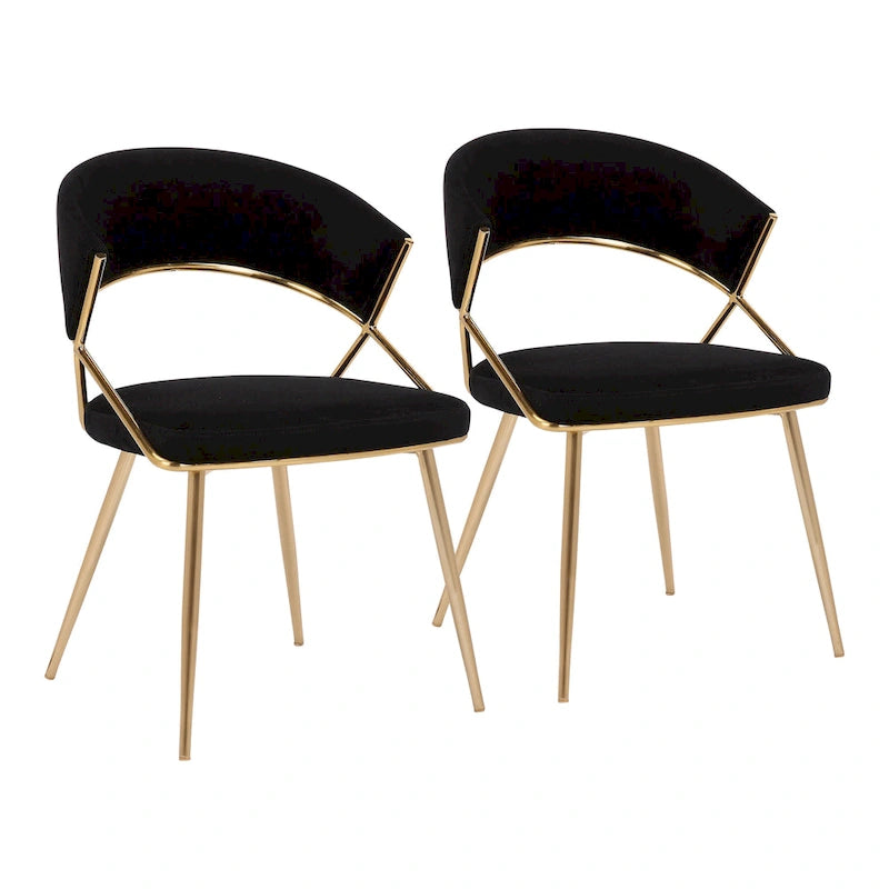 Gold Upholstered Dining Chair (Set of 2)