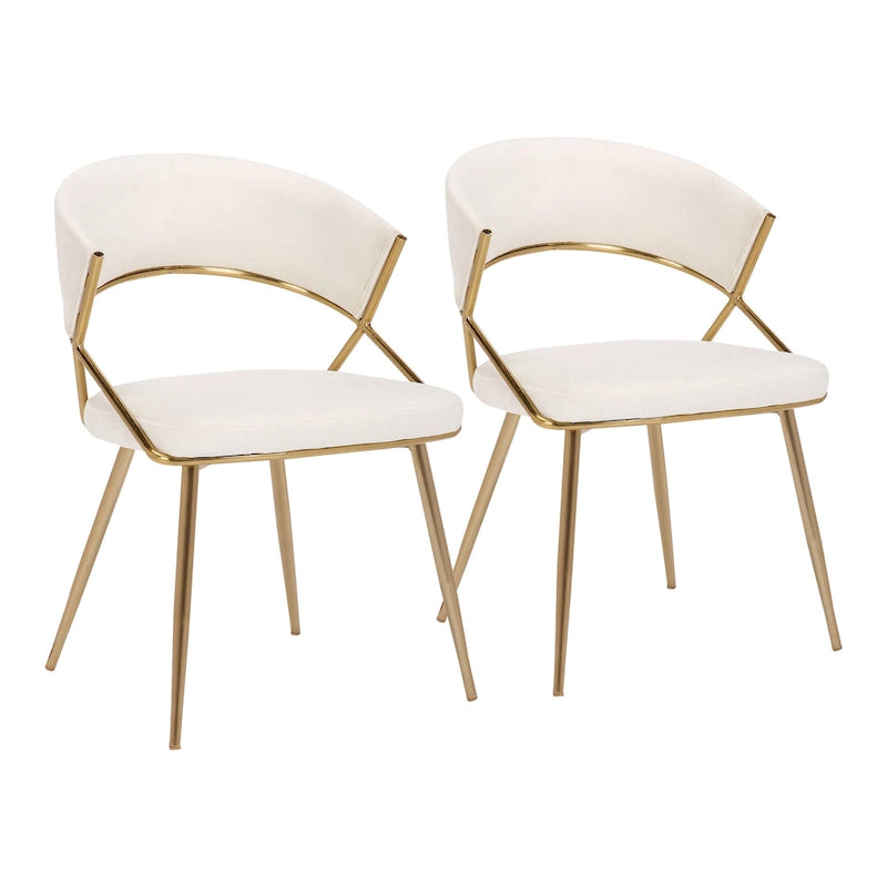 Gold Upholstered Dining Chair (Set of 2)