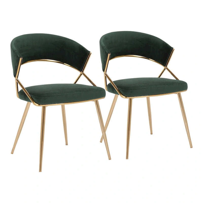 Gold Upholstered Dining Chair (Set of 2)