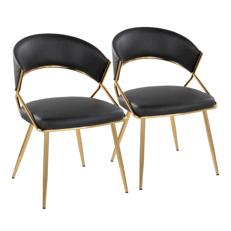 Gold Upholstered Dining Chair (Set of 2)