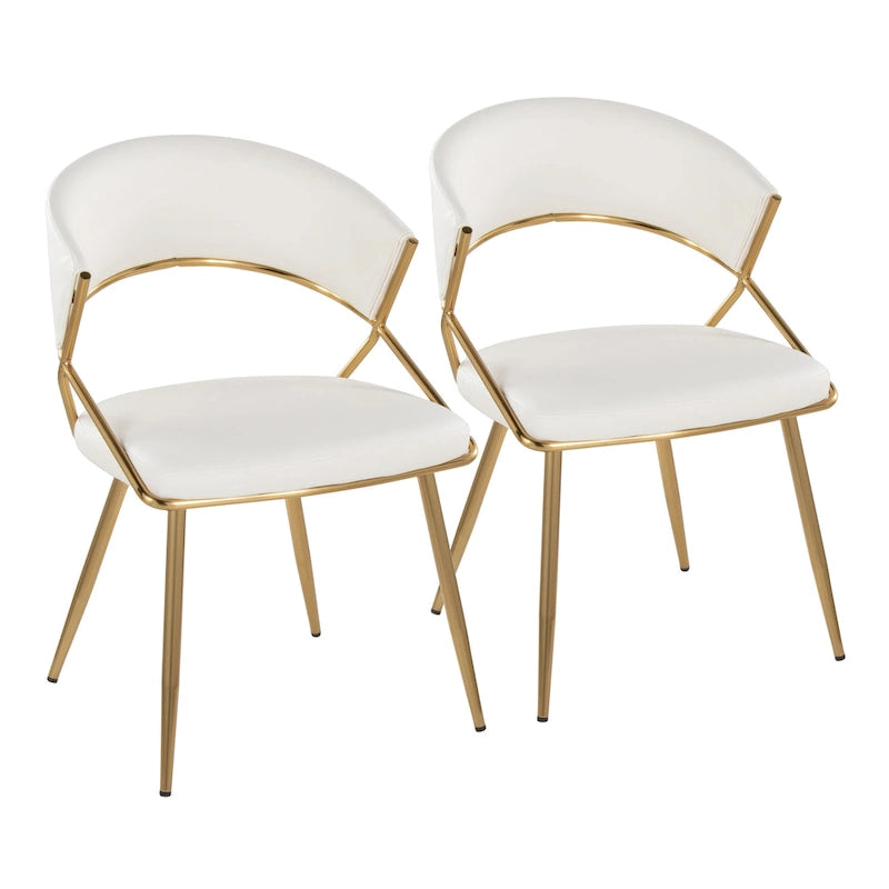 Gold Upholstered Dining Chair (Set of 2)