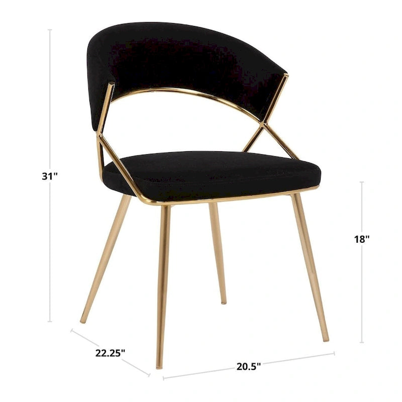 Gold Upholstered Dining Chair (Set of 2)