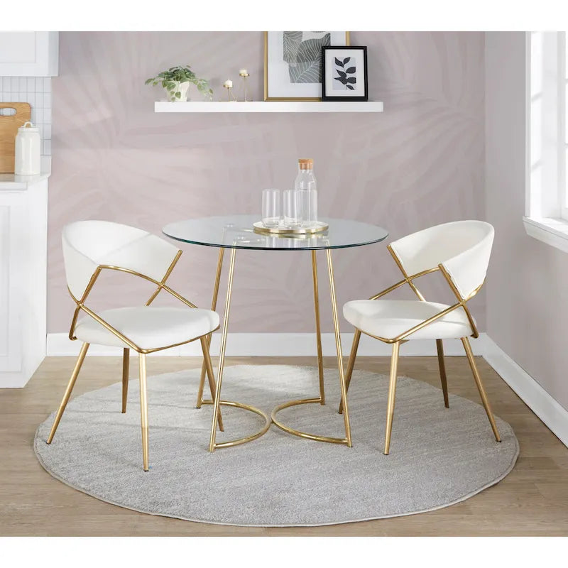 Gold Upholstered Dining Chair (Set of 2)