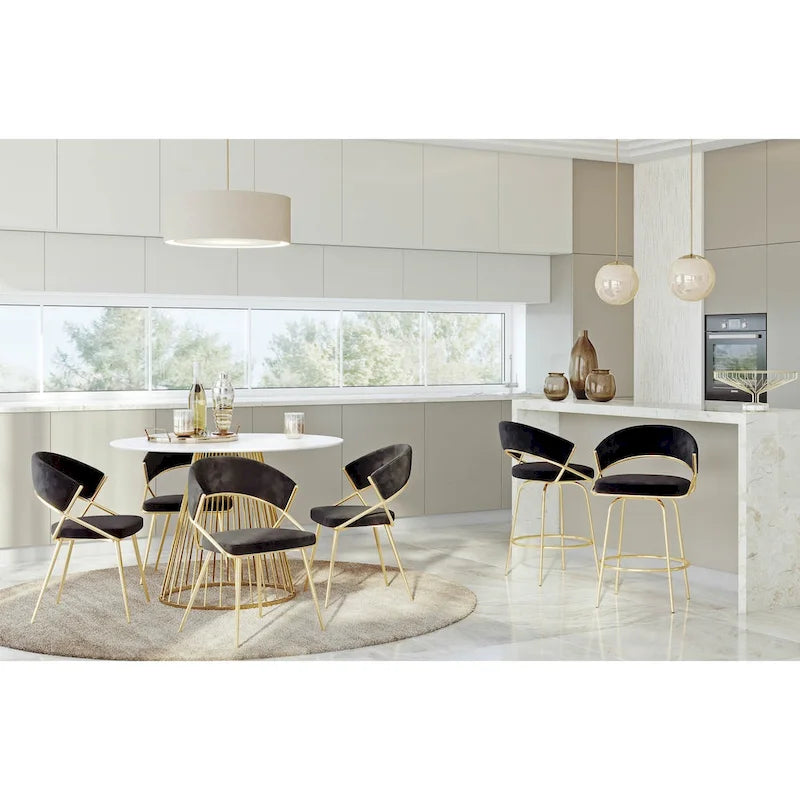 Gold Upholstered Dining Chair (Set of 2)