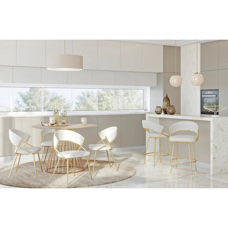 Gold Upholstered Dining Chair (Set of 2)