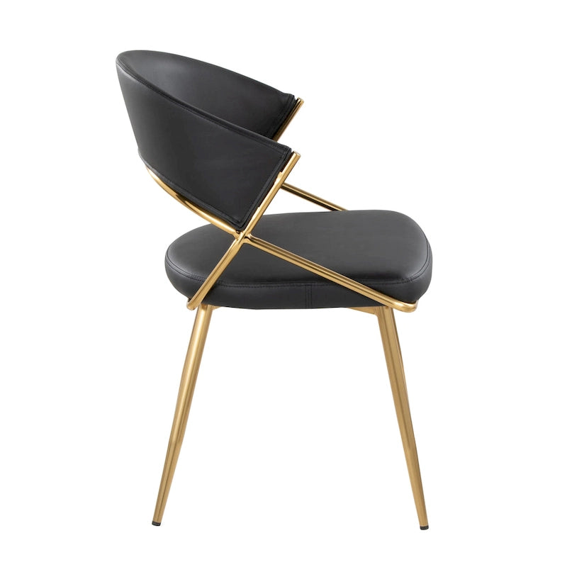 Gold Upholstered Dining Chair (Set of 2)