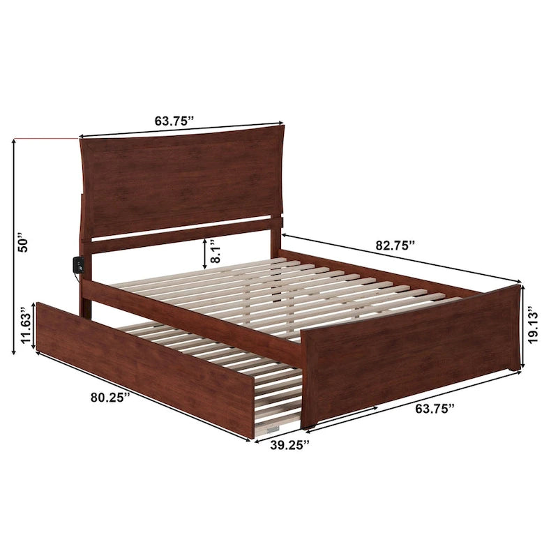 Platform Bed with Matching Footboard & Trundle