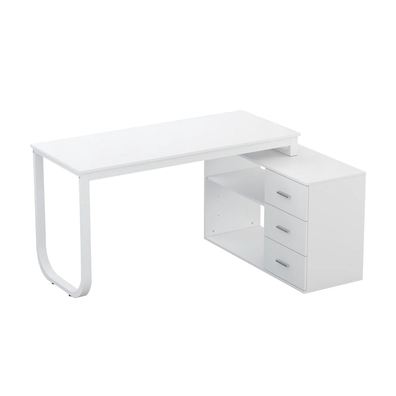 55 L-Shaped Computer Desk - Storage Workstation - 5 Colors Large