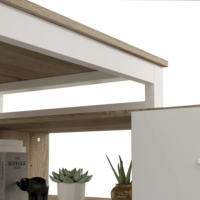 55 L-Shaped Computer Desk - Storage Workstation - 5 Colors Large
