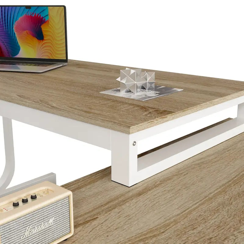 55 L-Shaped Computer Desk - Storage Workstation - 5 Colors Large