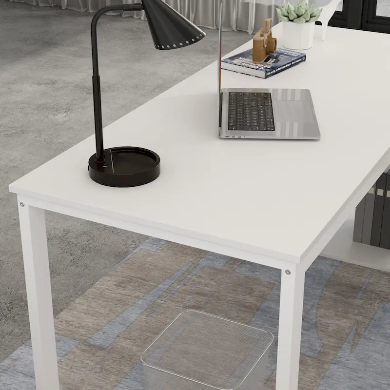 55 L-Shaped Computer Desk - Storage Workstation - 5 Colors Large