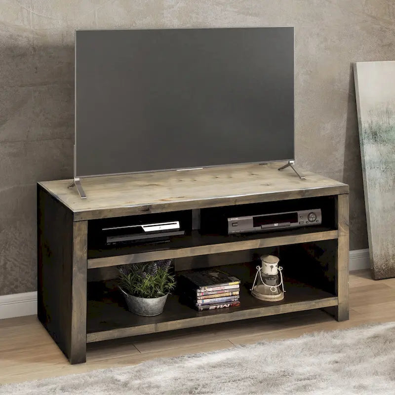 48 inch TV Stand for TVs up to 55 inches, No Assembly Required, Barnwood Finish