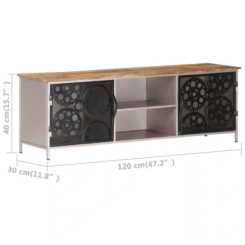 TV Stand 47.2x11.8x15.7 Rough Mango Wood