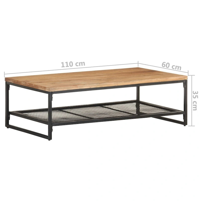 Coffee Table 43.3x23.6x13.8 Solid Acacia Wood - 43.3 x 23.6 x 13.8