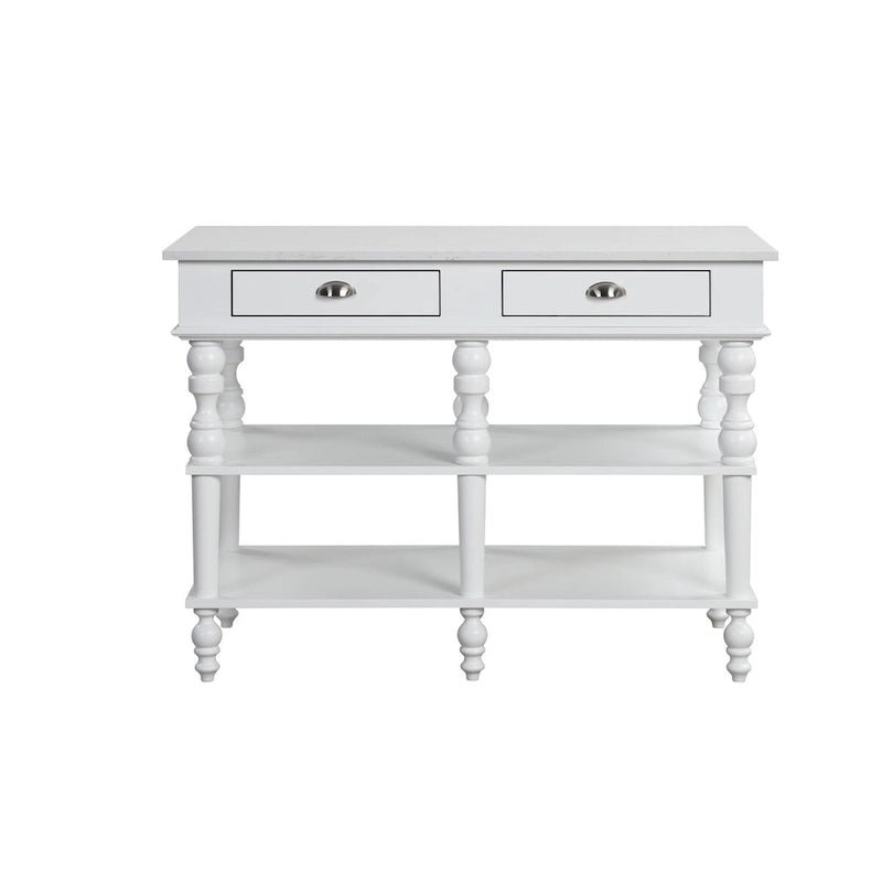 White 2-Drawer Kitchen Island