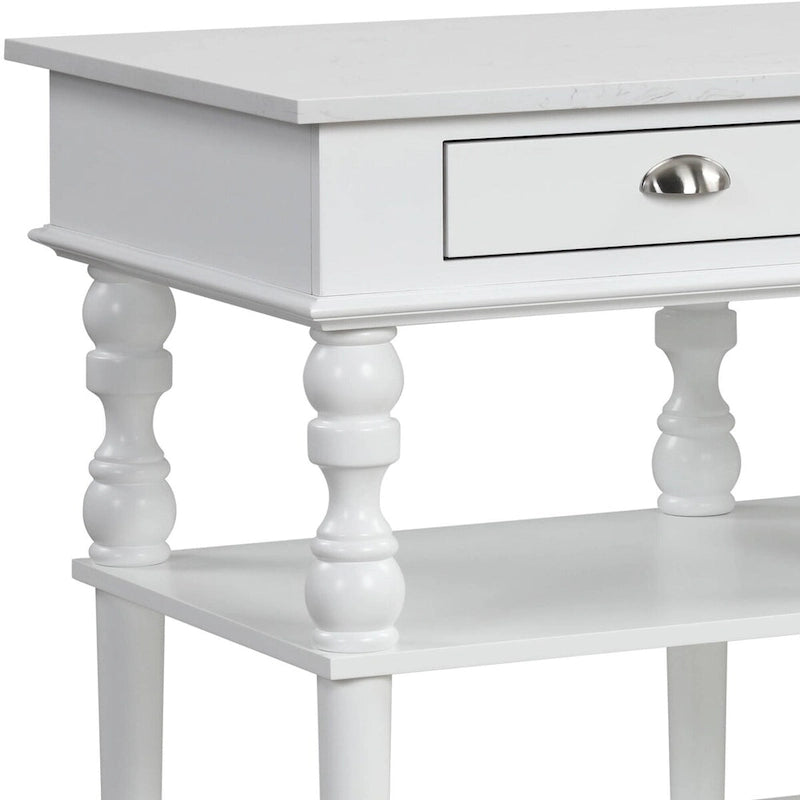 White 2-Drawer Kitchen Island